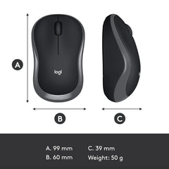 Logitech M186 Wireless Mouse, 2.4GHz with USB Mini Receiver, Compatible with PC, Mac, Laptop Logitech