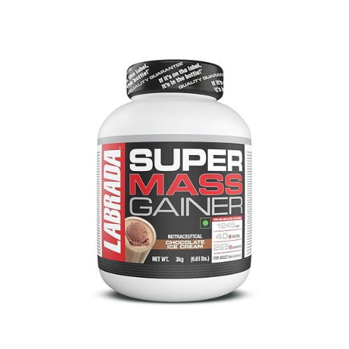 Labrada Super Mass Gainer, 3 kg (6.61 lb), Chocolate Ice Cream Labrada Nutrition