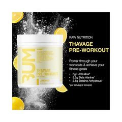 RAW Preworkout Powder, Thavage Cbum Pre 40 Serving CBUM