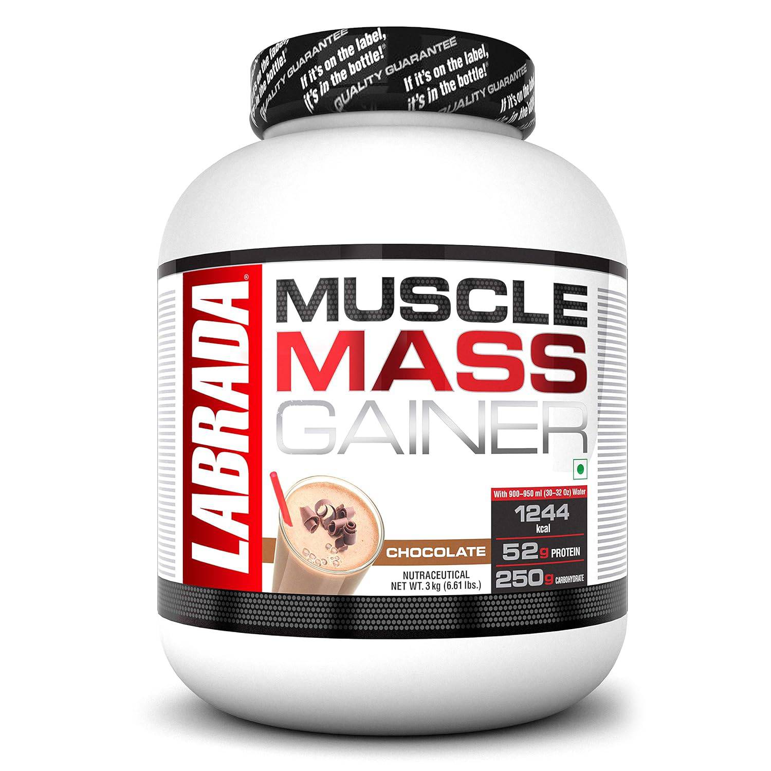 Labrada mass Gainer | 3kg Post-Workout, 52g Protein, 250g Carbs,1g Creatine, 500mg L-Carnitine Labrada Nutrition