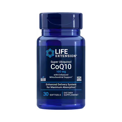 Life Extension Super Ubiquinol COQ10 100mg with Enhanced Mitochondrial Support - 30 Softgels Life Extension