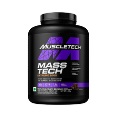 MuscleTech Veg Mass Gainer-Triple Chocolate Brownie (3Kg Powder(10 Servings)-MassTech Extreme 2000 Weight Gainer 30g Protein Muscletech