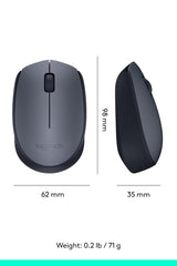 Logitech M170 Wireless Mouse, 2.4 GHz with USB Mini Receiver, Optical Tracking, 12-Months Battery Life