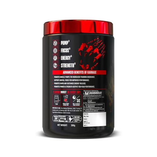 Bigmuscles Nutrition Karnage Pre-Workout 60 Servings (Sex on the Beach, 300g) BIGMUSCLES