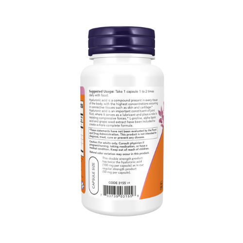 NOW Foods Hyaluronic Acid 100 mg 120 Veg Capsules