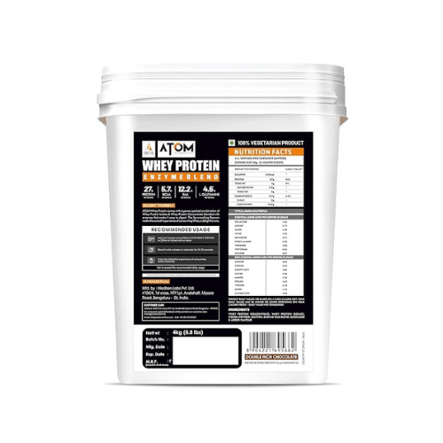AS-IT-IS ATOM Whey Protein 4kg | 27g protein | Digestive Enzymes ASITIS
