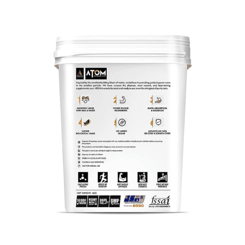 AS-IT-IS ATOM Whey Protein 4kg | 27g protein | Digestive Enzymes