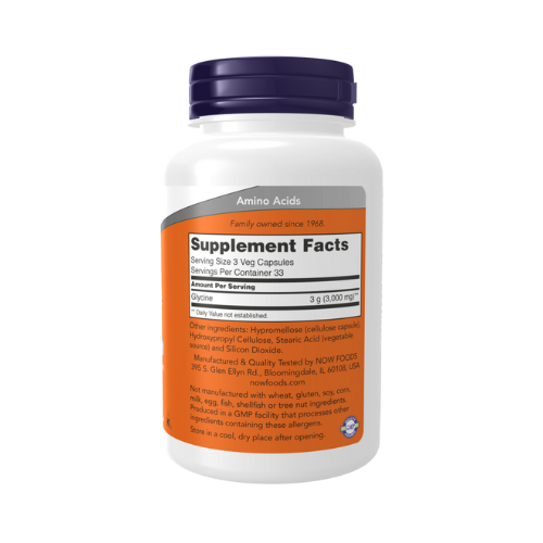 Now Foods Glycine 1000mg 100 Veg Capsules Now Foods