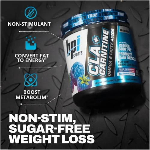 BPI Sports Cla + Carnitine 50 Serving Rainbow Ice Flavor (300g) Imported Made in USA