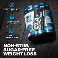 BPI Sports Cla + Carnitine 50 Serving Rainbow Ice Flavor (300g) Imported Made in USA