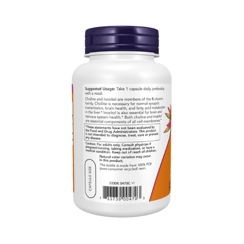 Now Foods, Choline & Inositol, 500 mg, 100 Capsules Now Foods