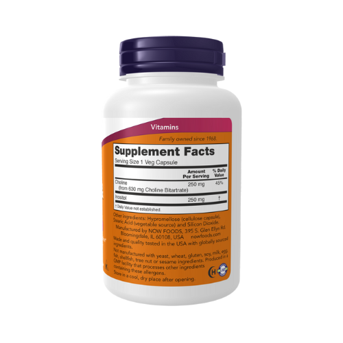 Now Foods, Choline & Inositol, 500 mg, 100 Capsules Now Foods