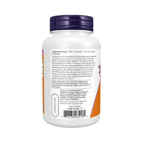 Now Foods Colostrum 500 mg, 120 Veggie Capsules Now Foods