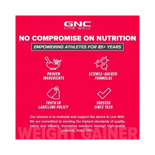 Gnc weight gainer | 3 Kg | 73g Protein | 440g Carbs | 2200 Cal | Double Chocolate