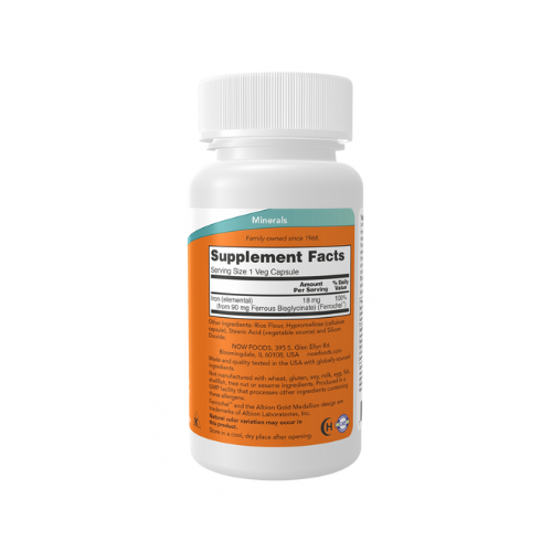 Now Foods Iron 18 mg 120 Veg Capsules Now Foods