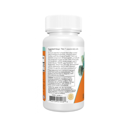 Now Foods Iron 18 mg 120 Veg Capsules Now Foods