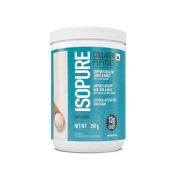 Isopure Collagen Peptides (12g/serve)- 250g (Unflavored) with Biotin & Vit E(100% RDA), For healthy Skin, Hair, Nails, Joints, & Bones.