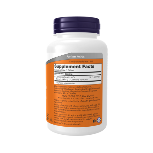 NOW Foods L-Carnitine 1000 mg - 50 Tablets