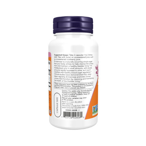 Now Foods D-Mannose 500 mg 120 Veg Capsules Now Foods