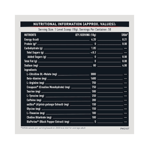 MuscleBlaze Pre Workout Wrathx With Creapure 500 Gm, 50 Servings Muscleblaze