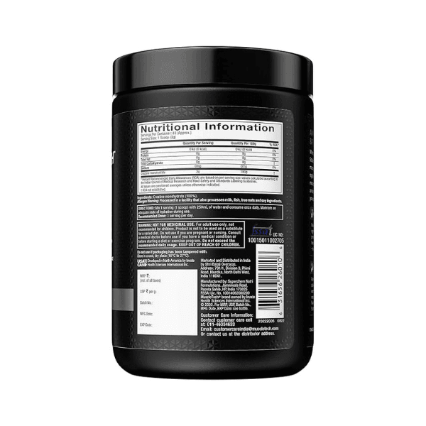 Muscletech Platinum 100% Creatine Powder (Unflavored - 250 Gram, 83 Serves) Muscletech