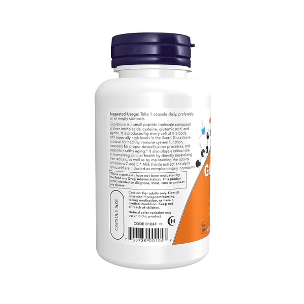 Now Foods Glutathione Plus Capsules 500mg -Pack Of 60 Capsules