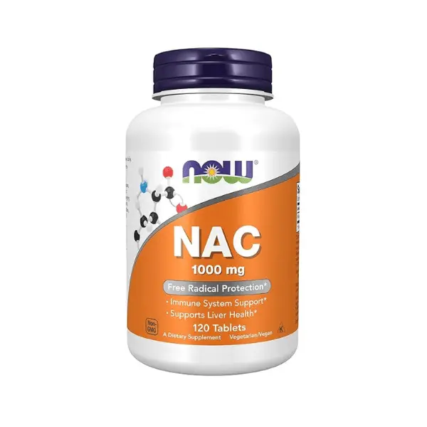 Now Foods N - Acetyl Cysteine NAC 1000 Mg Free Radical Protection Tablets - Pack of 120 Count Now Foods