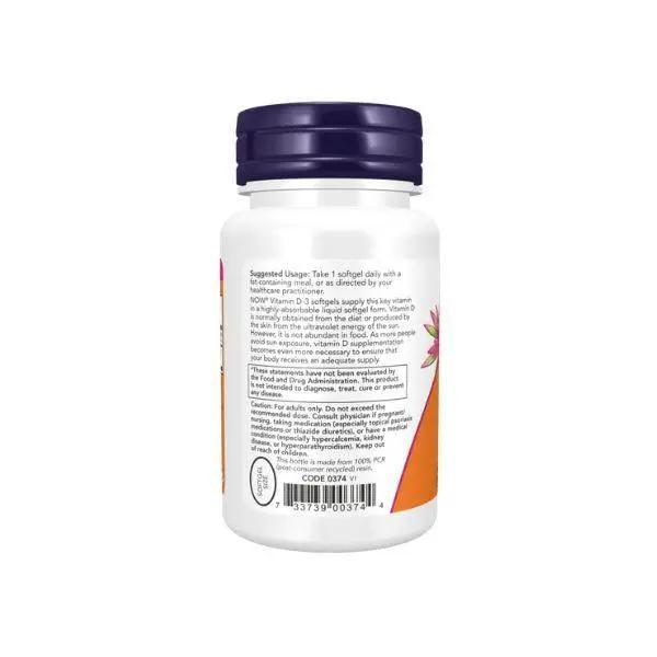 Now Foods Vitamin D-3 5000 IU Softgels Now Foods