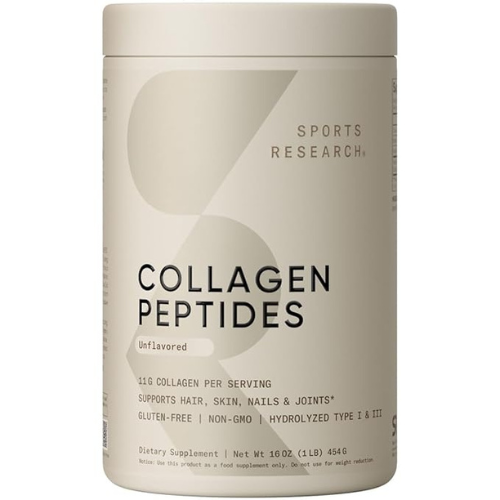 Sports Research Collagen Peptides Powder (16Oz)|Grass-Fed, - Unflavored, 1 count, 41 servings