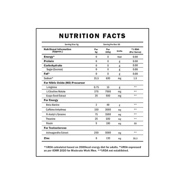 Scitron Volcano Pre Workout 300g  (60 Servings  Healthy Pre-workout)