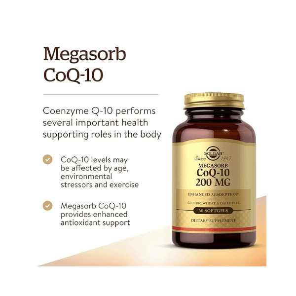 Solgar Megasorb CoQ-10 200 mg, 60 Softgels