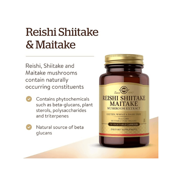 Solgar, Reishi Shiitake Maitake Mushroom Extract, 50 Vegetable Capsules