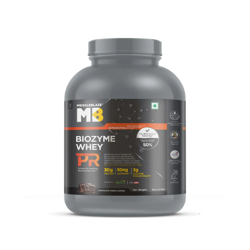 MuscleBlaze Biozyme Whey PR Protein Powder – 2 kg (4.4 lb), Chocolate Fudge Muscleblaze