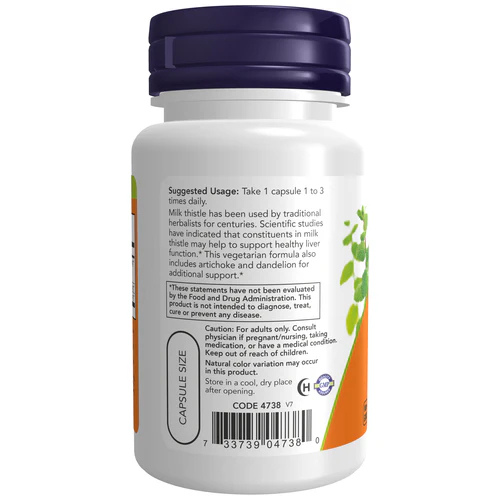 Now Foods Milk Thistle Extract, Double Strength 300 mg,50 Veg Capsules Now Foods
