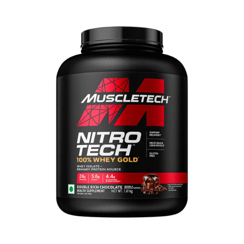 MuscleTech Nitrotech 100% Whey Gold, 1.81 kg (3.99 lb), Double Rich Chocolate Nitrotech