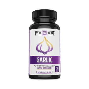 ZHOU Extra Strength Garlic with Allicin for Powerful Immunity Support Enteric Coated Tablets