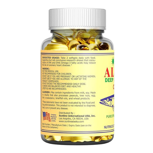 Sunline Alaska Omega-3 | Deep Sea Fish Oil | 1000Mg,100 Softgels Sunline
